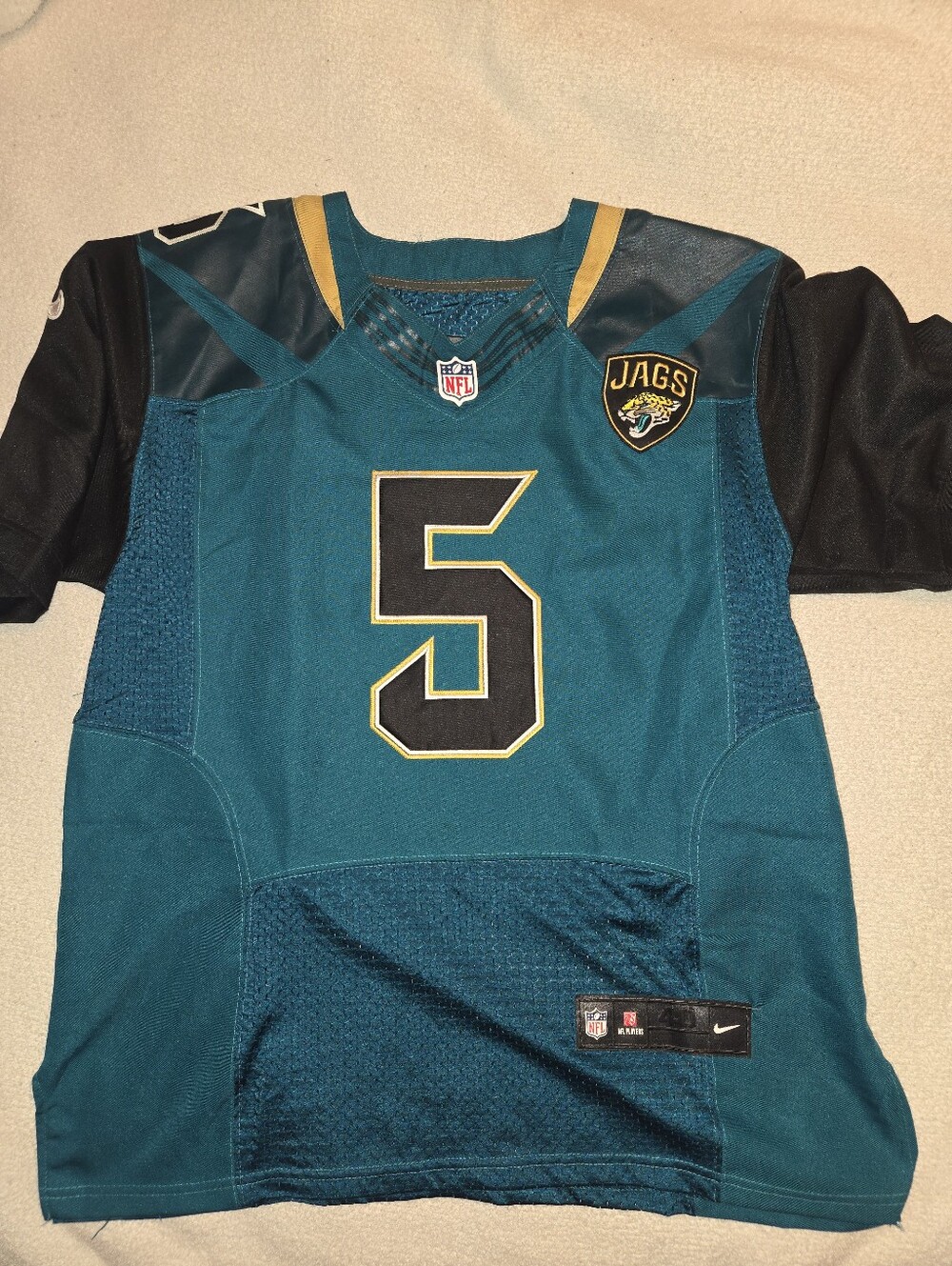 Jacksonville Jaguars, NFL On Field Jersey Nike, Blake Bortles #5 Teal Size M 40